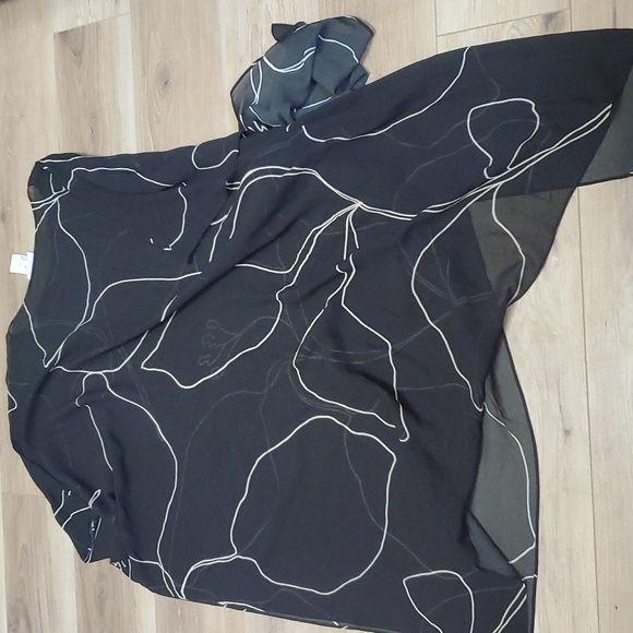 Lafayette 148 New York Winding Leaf Print Silk Georgette Kaftan - Picture 2 of 6